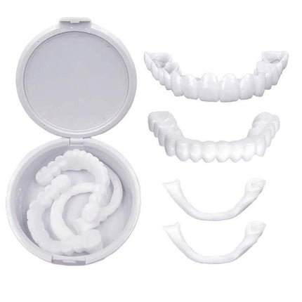 Snap On Bottom /Upper Lower False Teeth Dental Veneers Dentures Fake Tooth Smile - Aimall
