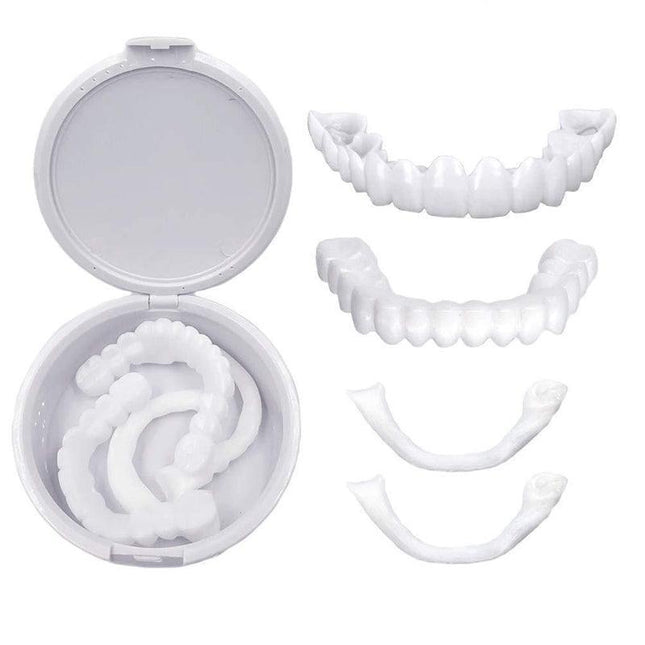 Snap On Bottom /Upper Lower False Teeth Dental Veneers Dentures Fake Tooth Smile - Aimall