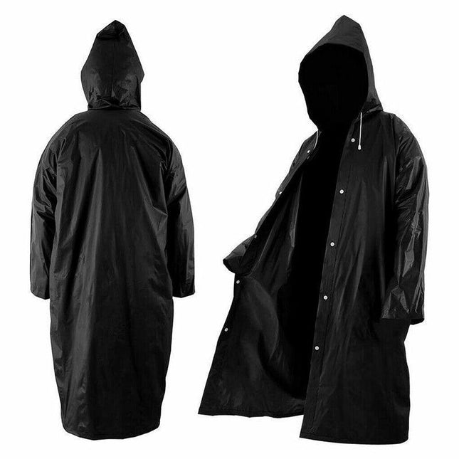 Waterproof Raincoat Jacket Mens Womens Long Hooded Rainwear EVA Rain Coat AU - Aimall