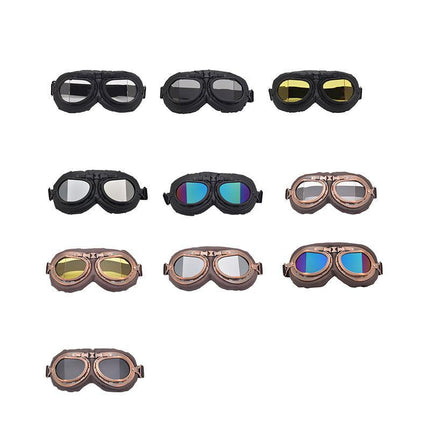 Vintage Pilot Motorcycle Racing Goggles Aviator Retro ATV UTV Dirt Bike Eyewear - Aimall