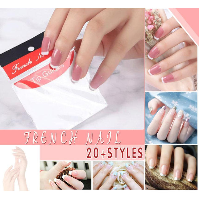 French Tip Nail Decoration Strip Sticker Stencil Guides Manicure Art AU STOCK - Aimall