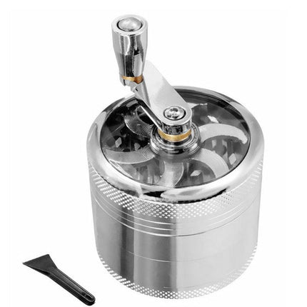4-layer Smoke Grinder Aluminum Herb Grinders Hand Crank Herbal Tobacco Grinders - Aimall