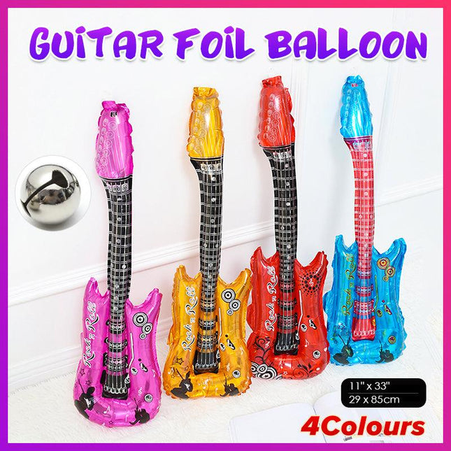 Guitar Balloon Air Fill Air Guitar Rock Roll Music Country Decoration AU Stock - Aimall