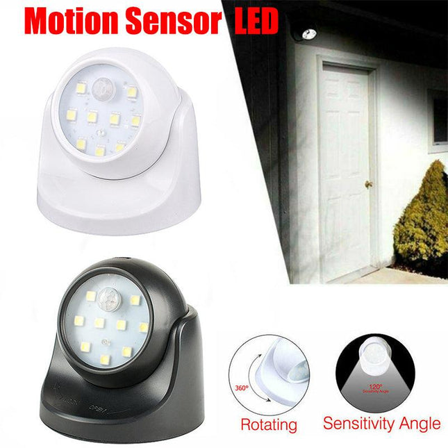 360° Battery Operated Indoor Outdoor Garden Motion Sensor Security LED Light New - Aimall