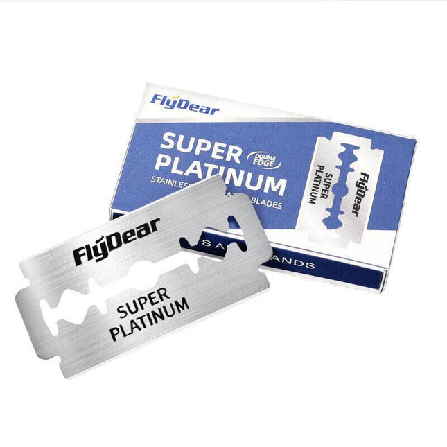10-200 PCS Super Platinum Ultra Sharp Double Edge Cut Throat Barber Razor Blades - Aimall