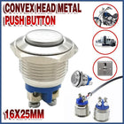 16mm Convex Head Metal Push Button Momentary ON/OFF Horn Switch Start High Flush - Aimall