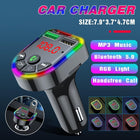 Car FM Transmitter Bluetooth Radio MP3 Player Music RGB Light Charger Kit USB - Aimall