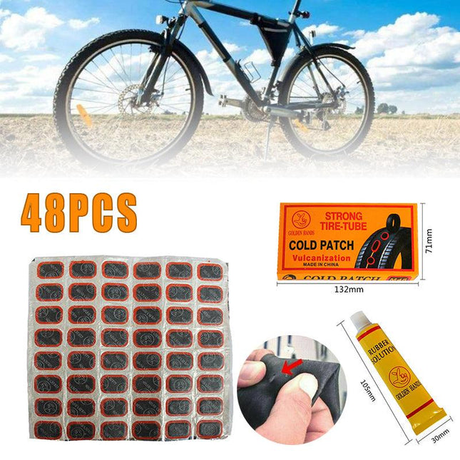 48Pcs Patches Bicycle Motor Bike Tyre Tire Inner Tube Puncture Repair Kit AU - Aimall