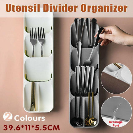 Cutlery Organiser Spoon Tray Insert Utensil Divider Organizer Kitchen Drawer AU - Aimall