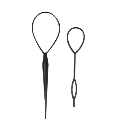 Hair Styling Tool 2PCS Set Topsy Tail Ponytail Maker Braid Ladies Girl Clip Loop - Aimall