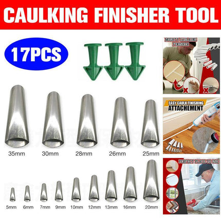 17PCS Stainless Steel Perfect Caulking Nozzle Applicator Sealant Finishing Tool - Aimall