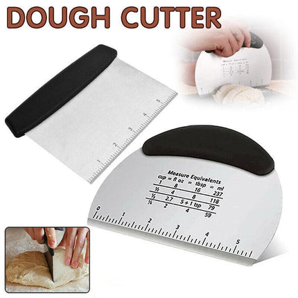 Dough Scraper Stainless Steel Bake Cake Slicer Pastry Cutter Multipurpose Bench - Aimall