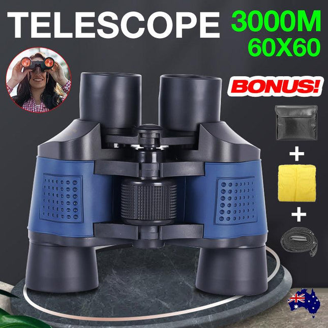 60X60 Day/Night Vision Binoculars Telescope 3000M Waterproof Outdoor Travel AU - Aimall
