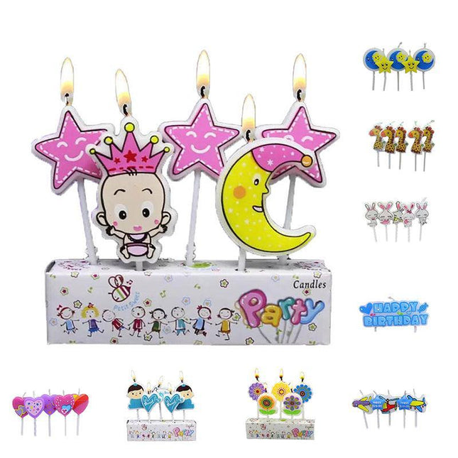Birthday Cake Candle Party Decorations Cute Characters Kids Featured Cards New Aimall