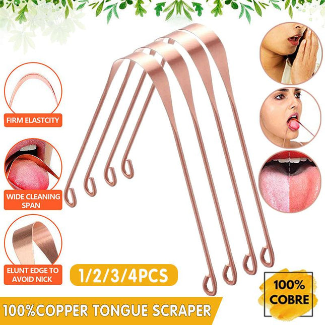 Pure Copper Tongue Scraper Cleaner THICK 12gm Ayurvedic Dental Hygiene Oral Care - Aimall