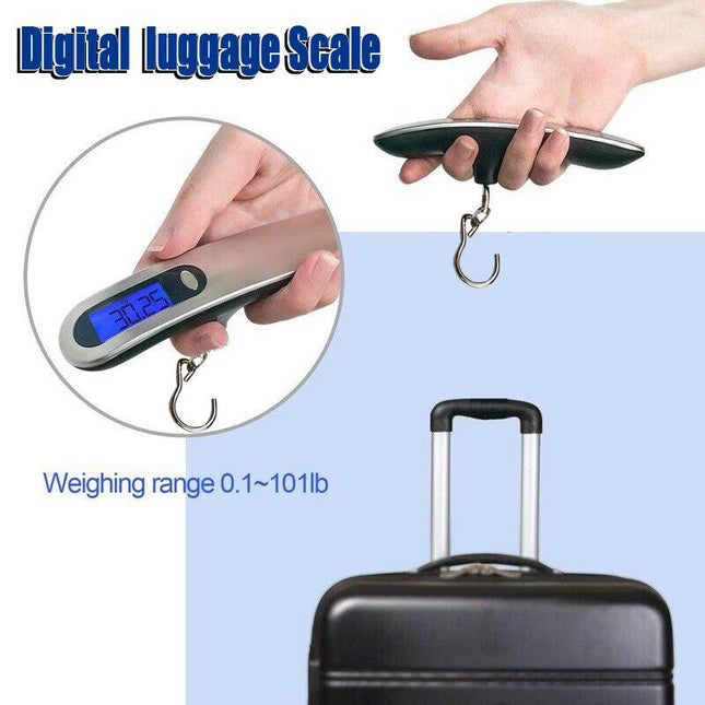 LCD Digital Display Electronic Balance Scale Hanging Luggage Weight 110lb / 50kg - Aimall
