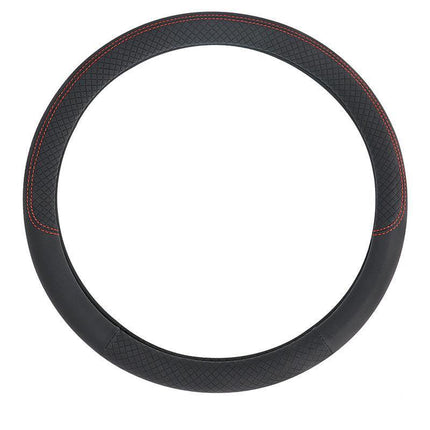 Breathable Car Steering Wheel Black Cover PU Leather Anti-slip Interiors 15'' AU - Aimall