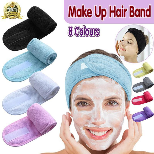 4-Color Wrap Head Band Hairband Hair Band Adjustable Facial Make Up Face Wash AU - Aimall