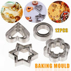 12Pcs Stainless Steel Cookie Biscuit DIY Mold Star Heart Cutter Baking Mould AU - Aimall