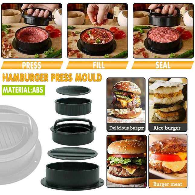 5in1 Hamburger Press Mould Stuffed Non-stick Burger Patty Maker Kitchen Tool AU - Aimall