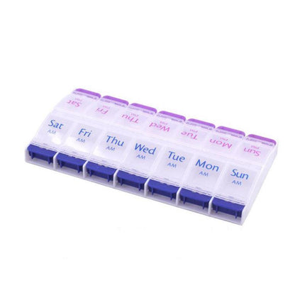 14 Slot 7 Day Pill Box Dispenser Medicine Organiser AM Case Medication AU Stock - Aimall
