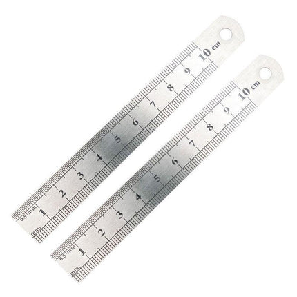 1/2 x 10cm 15cm 20cm Double Sided Stainless Steel Metal Ruler Rule Precision AU - Aimall