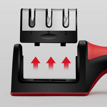 AU Knife Sharpener 3 Stage Kitchen Diamond Sharp Knives Scissor Sharpening Tool - Aimall