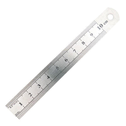 1/2 x 10cm 15cm 20cm Double Sided Stainless Steel Metal Ruler Rule Precision AU - Aimall