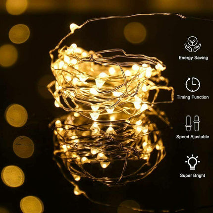 5M 10M 20M USB Powered Copper Wire String Fairy Lights Xmas Wedding Party Home - Aimall