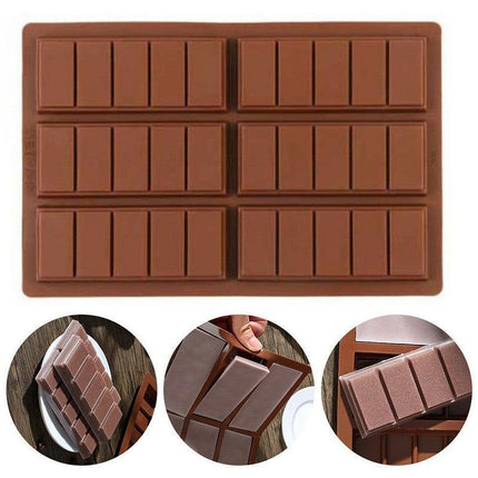 Chocolate Mould Bar Break Apart Choc Block Ice Tray Silicone Cake Bake Cook Mold - Aimall