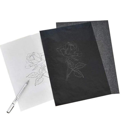 100x Sheets Carbon Paper Transfer Copy Graphite Tracing A4 Wood Canvas Art Black - Aimall