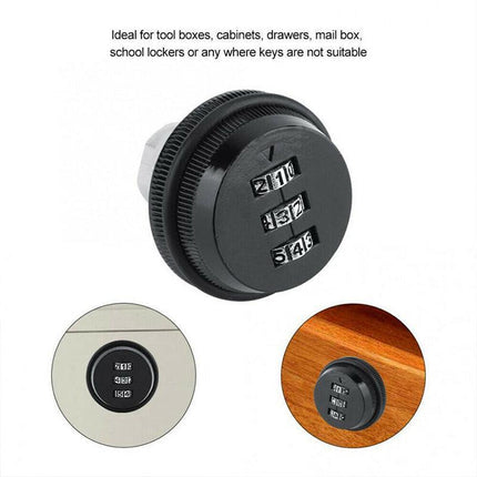 3 Digital Code Combination Cam Lock Furniture Post Mail Box Cabinet Locker Safe - Aimall