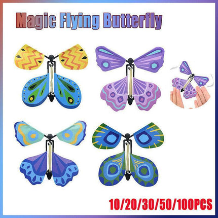 Up to 100x Magic Flying Butterfly Toy Anniversary Greeting Card Birthday Wedding - Aimall