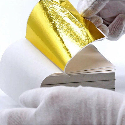100x Gilding Gold Silver Leaf Sheet Book Foil Paper Decorating Nails Art Craft - Aimall