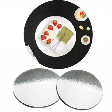 Cake Board Silver Rd 10"-Cake Cupcake Cardboard Window Sweets Boxes Muffin Cases Aimall