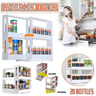 Slide Cabinet Organiser Rack Storage Pantry Kitchen Shelf Spice Jars Can Holder - Aimall