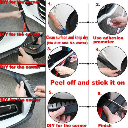 Universal Rubber Car Front Bumper Lip Skirt Protector Body Spoiler Splitter 2.5M - Aimall