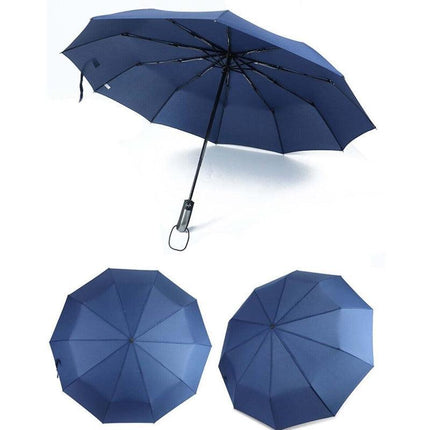 Automatic Umbrella Auto Open Close Compact Folding Anti Rain Windproof 10Ribs AU - Aimall