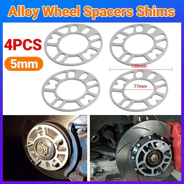 4x 5MM Alloy Aluminum Wheel Spacer Shims Universal 4/5 Stud For 5x114.3 5x120 AU - Aimall