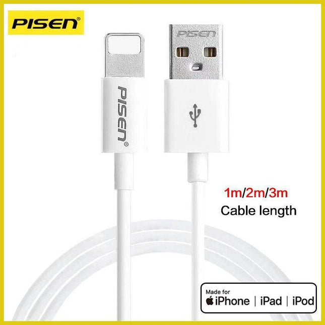 PISEN USB Fast Charger Data 1/2/3m cable Compatible For iPhone iPad 12 11 X AU - Aimall