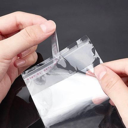 100-1000pcs Self Adhesive Seal Clear bag OPP Cellophane Plastic Cello Air Hole - Aimall
