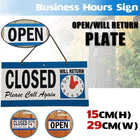Open - Closed Will Return Sign Business Shop Door Restaurant Hand Crafted Clock - Aimall