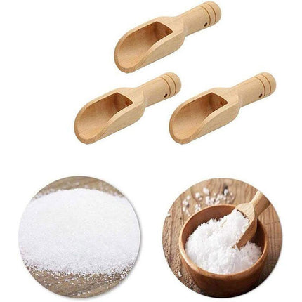 1/2/4/10 PCS Wooden Small Little Mini Scoop Salt Sugar Coffee Spoon Kitchen Tool - Aimall