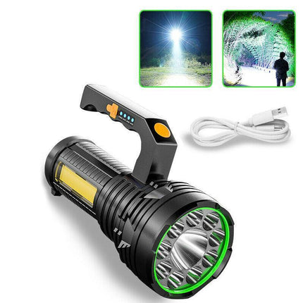 Robust USB Rechargeable LED Flashlight in use.
