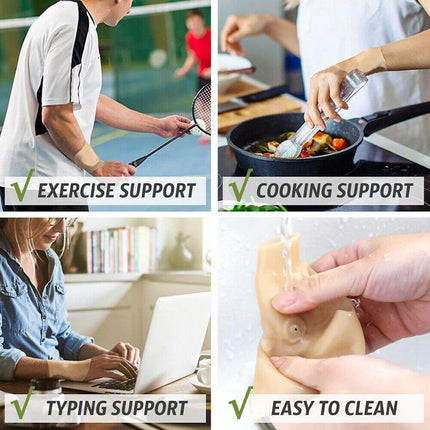 2x Gloves Gel Thumb Hand Wrist Support Arthritis Compression Brace Pain Relief - Aimall