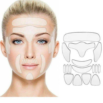 16Pcs Set Anti Wrinkle Chest Neck Eye Face Pad Silicone Removal Patchs Aging AU - Aimall