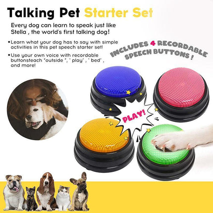 Pet Starter Recordable Talking Speaking Buttons Dog Training Communication Toys - Aimall