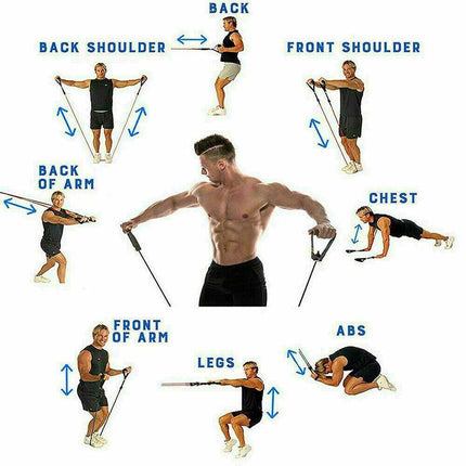11PCS Yoga Strap Latex Resistance Bands Exercise Home Gym Tube Fitness ElasticAU - Aimall