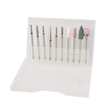 10PCS Diamond Nail Drill Bits Electric Nail Drill Machine Manicure Pedicure Tool - Aimall
