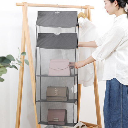 Bag Storage Holder Wardrobe Closet Hanging Handbag Organizer 2/3/4 Pockets Shelf - Aimall